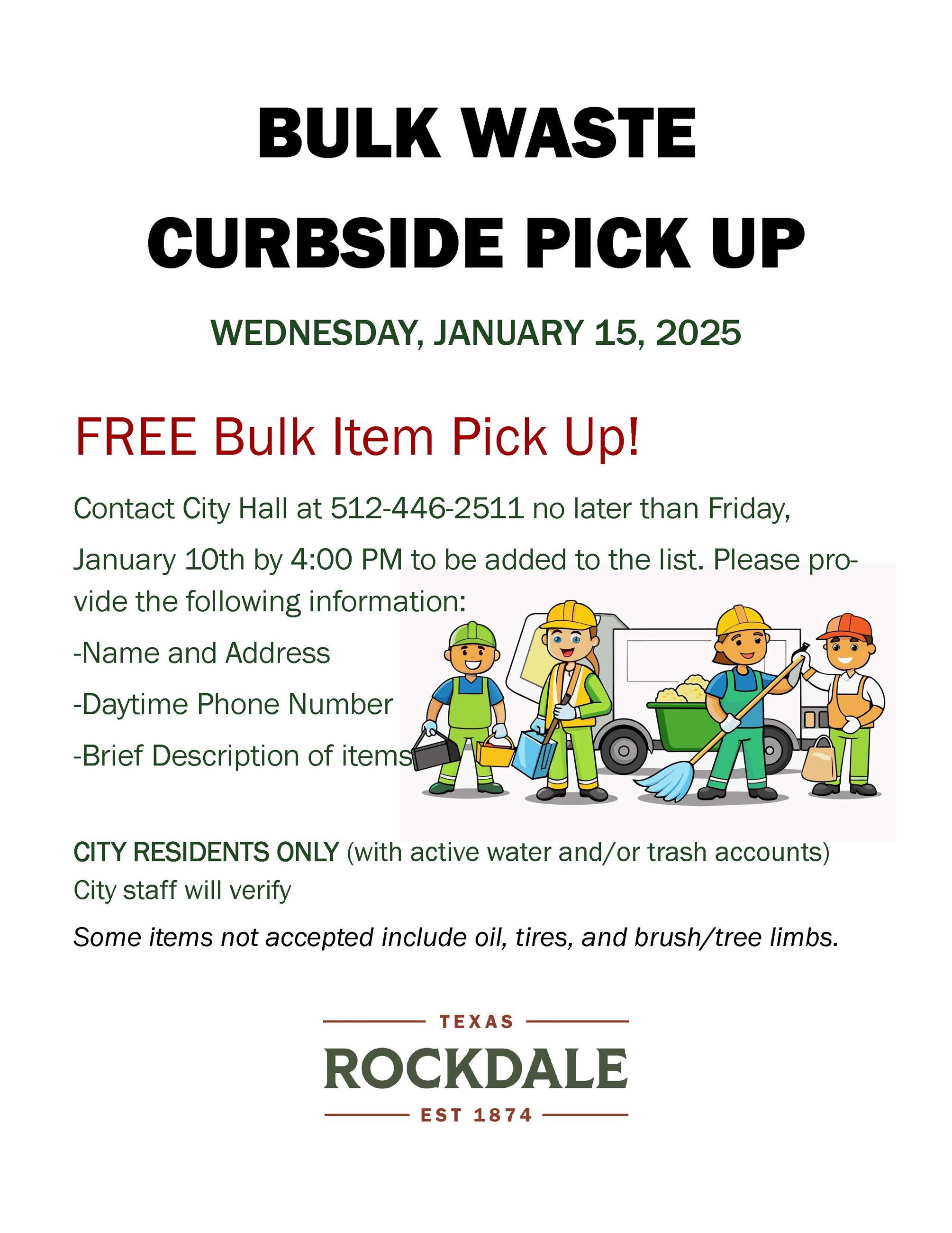 Curbside Bulk Waste Event 1.15.2025 new
